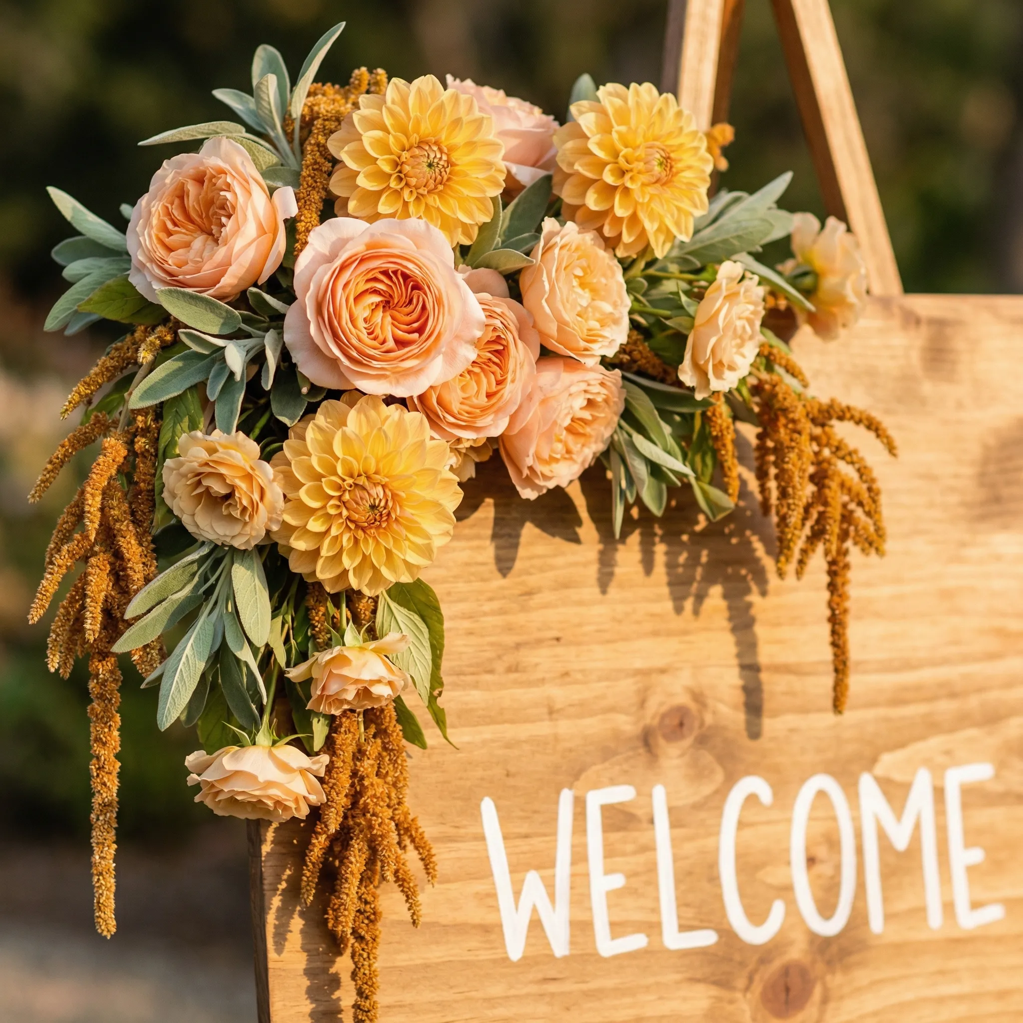 Welcome Sign Flowers Mockup, Approved in One Message